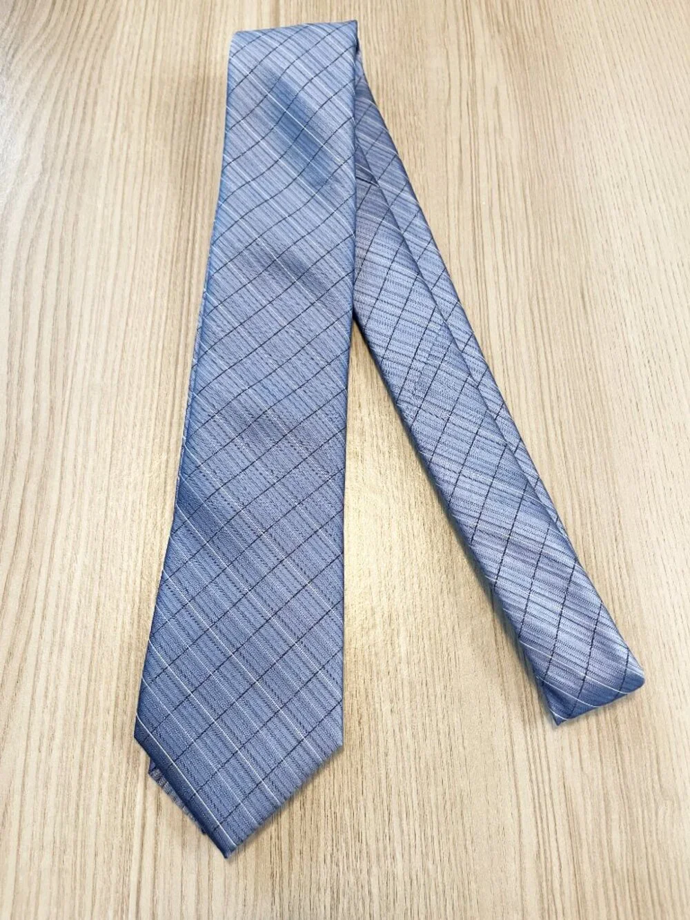Calvin Klein Men’s Blue Plaid Grid Necktie NWT Classic Dress Business Tie